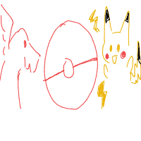 pikachu battling a charizard drawing by player-010uywt8e in Artbitrator