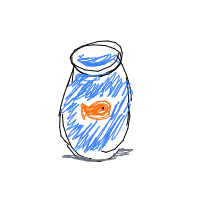 fish in bowl drawing by vamas in Artbitrator