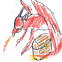 dragon guarding treasure drawing by vamas in Artbitrator