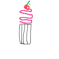 cupcake with cherry drawing by seker in Artbitrator