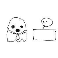ghost at job interview drawing by pinkthedino in Artbitrator