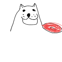 dog catching frisbee drawing by pinkthedino in Artbitrator