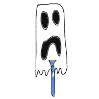 ghost at job interview drawing by coxinhacomcatupiry in Artbitrator