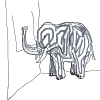 elephant in room drawing by kamenz76 in Artbitrator