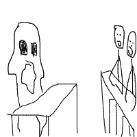 ghost at job interview drawing by msc26 in Artbitrator