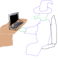 wizard tech support drawing by kamenz76 in Artbitrator