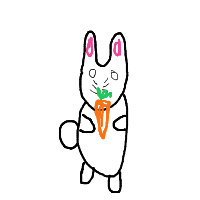 rabbit eating carrot drawing by seker in Artbitrator