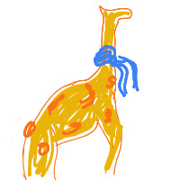 giraffe with scarf drawing by sunny99 in Artbitrator