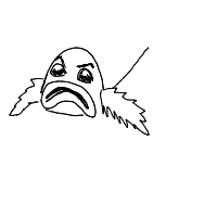 grumpy fish drawing by ajxr in Artbitrator