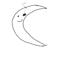 moon smiling drawing by kybynon in Artbitrator