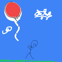 balloon floating away drawing by kybynon in Artbitrator