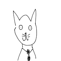 cat with tie drawing by cammybammy in Artbitrator