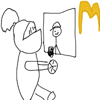 medieval knight at drive-thru drawing by cammybammy in Artbitrator