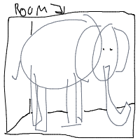 elephant in room drawing by cammybammy in Artbitrator