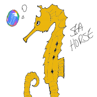 seahorse drawing by ajxr in Artbitrator