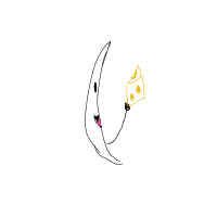 moon eating cheese drawing by agaming48 in Artbitrator