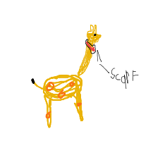giraffe with scarf drawing by drawing12345 in Artbitrator