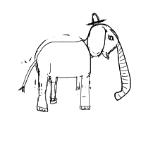 elephant with a hat drawing by adamisthebest in Artbitrator