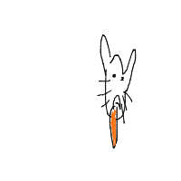 rabbit eating carrot drawing by varad_2008 in Artbitrator