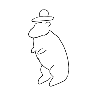 bear with a hat drawing by junif in Artbitrator