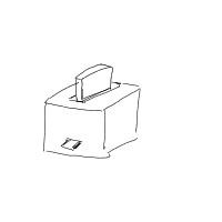 bread in toaster ejecting drawing by junif in Artbitrator