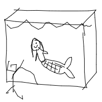 mermaid at aquarium drawing by gentoxic in Artbitrator