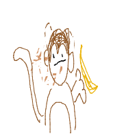 monkey with banana drawing by kkkk in Artbitrator