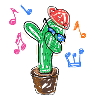 dancing cactus drawing by rouge_777 in Artbitrator