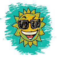 sun wearing sunglasses drawing by rouge_777 in Artbitrator