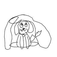 hiding under blanket drawing by emma_c in Artbitrator