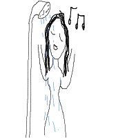 singing in shower drawing by juls in Artbitrator