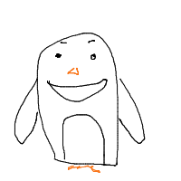 excited penguin drawing by samclyde in Artbitrator