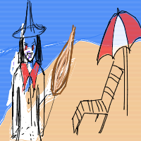 vampire at beach drawing by itisme in Artbitrator
