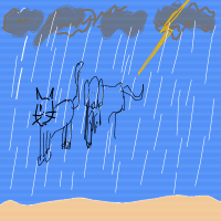 raining cats and dogs drawing by itisme in Artbitrator
