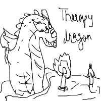 dragon in therapy drawing by moon1 in Artbitrator