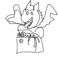 dragon guarding treasure drawing by moon1 in Artbitrator