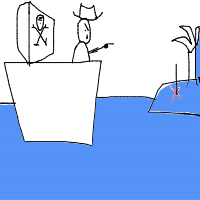 pirate finding treasure drawing by uch111 in Artbitrator