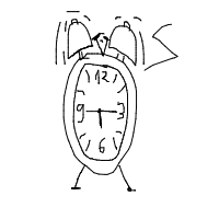 alarm clock ringing drawing by uch111 in Artbitrator