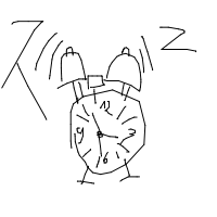 alarm clock ringing drawing by uch111 in Artbitrator