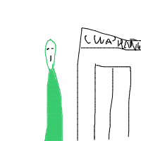 alien at grocery store drawing by kubu in Artbitrator