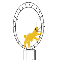 hamster on wheel drawing by uch111 in Artbitrator
