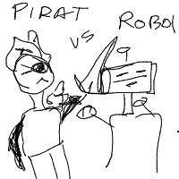 pirate vs robot drawing by deathskull in Artbitrator