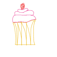 cupcake with cherry drawing by uch111 in Artbitrator