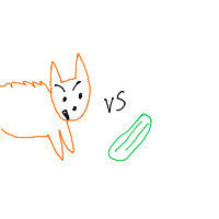 cat vs cucumber drawing by dutifuldrawer in Artbitrator