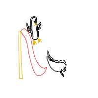 penguin sliding drawing by dutifuldrawer in Artbitrator