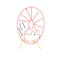 hamster on wheel drawing by dutifuldrawer in Artbitrator