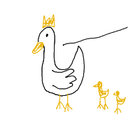 duck leading ducklings drawing by dutifuldrawer in Artbitrator