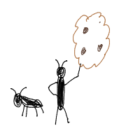 ant carrying giant crumb drawing by dutifuldrawer in Artbitrator