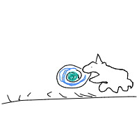 dog catching frisbee drawing by guest-6iuzgomlj in Artbitrator