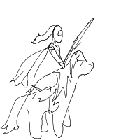 knight riding a horse drawing by hayami in Artbitrator